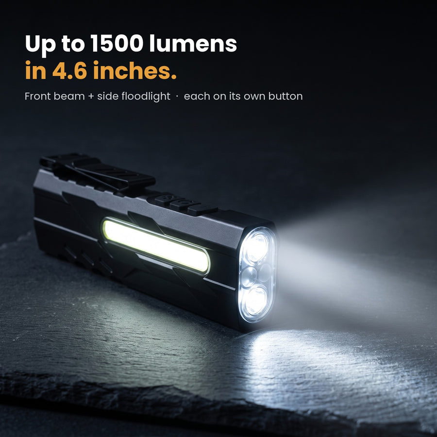 FYREN Quad front beam and side floodlight switched on