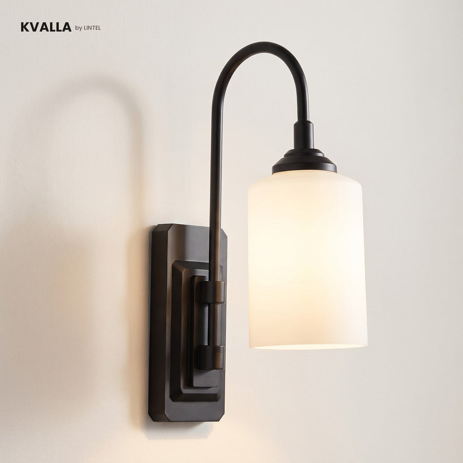 KVALLA wireless wall sconce in matte black