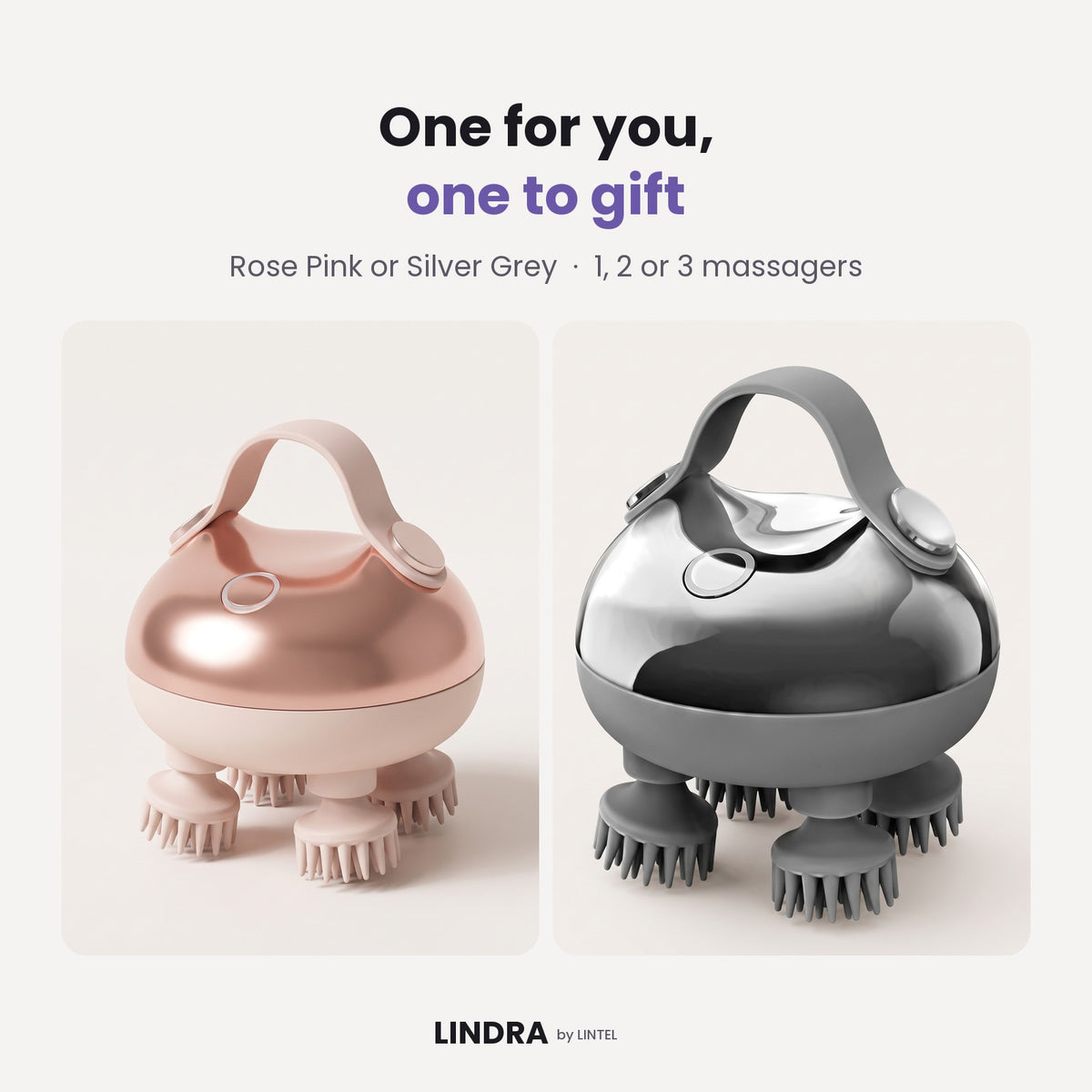 LINDRA in rose pink and silver grey