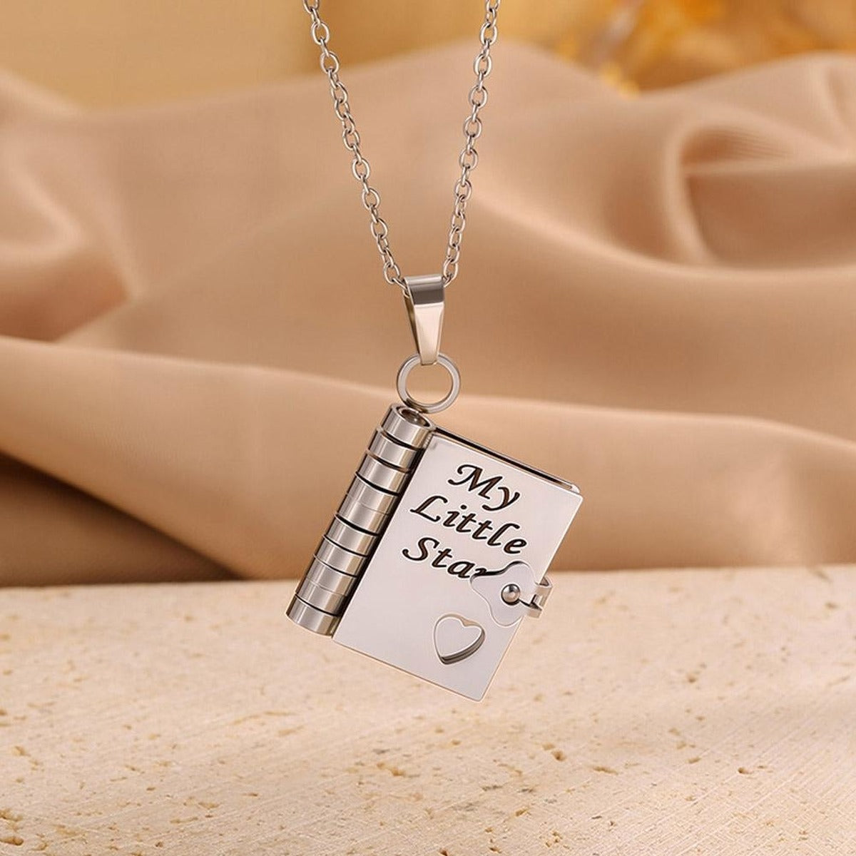 MINNA My Little Star book locket necklace in Silver