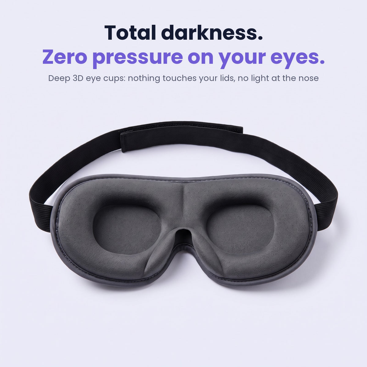 Deep 3D eye cups: total darkness, zero pressure on the eyes