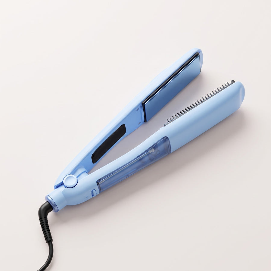 ANGA steam straightener in blue