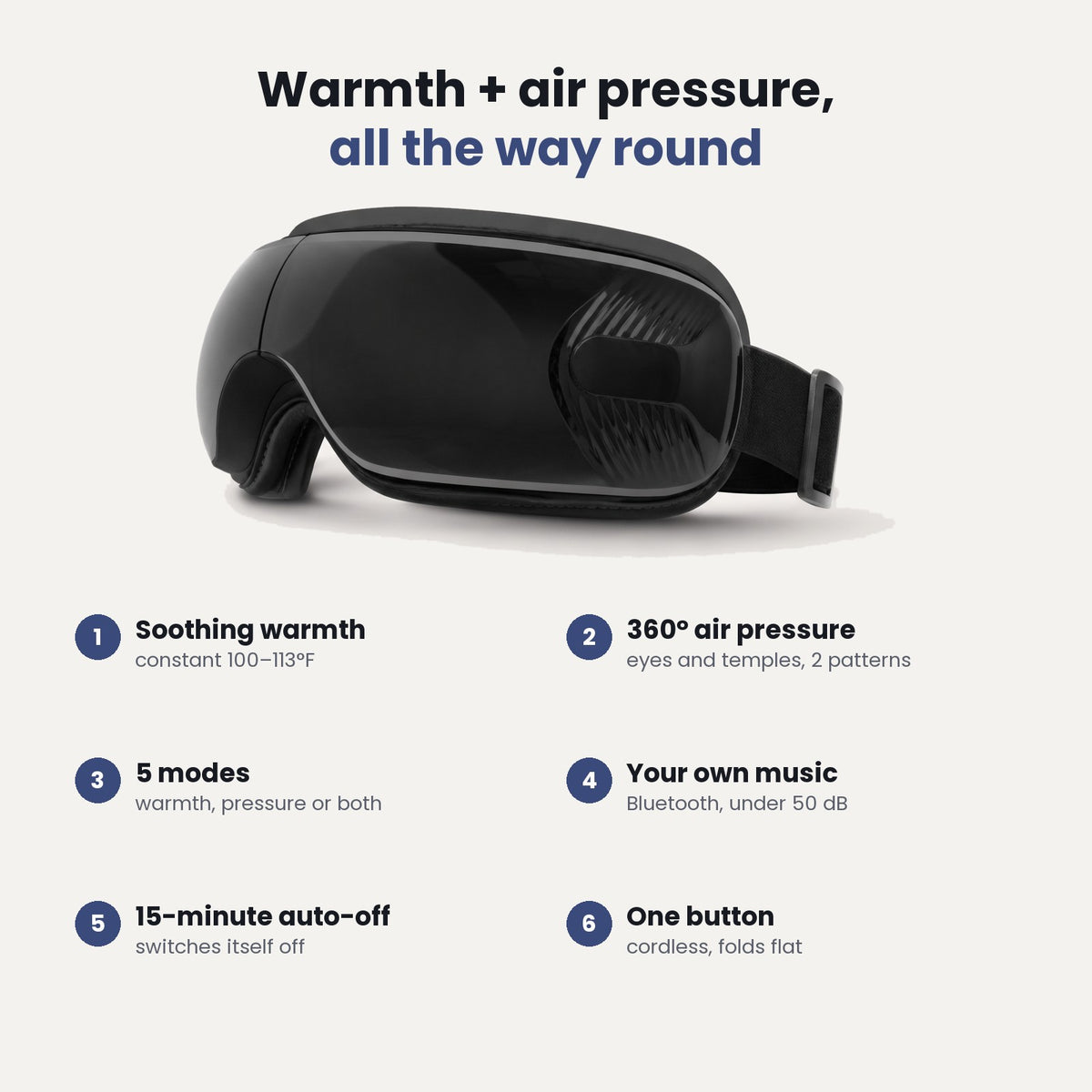How DVALA works: warmth, 360 degree air pressure, 5 modes, Bluetooth music