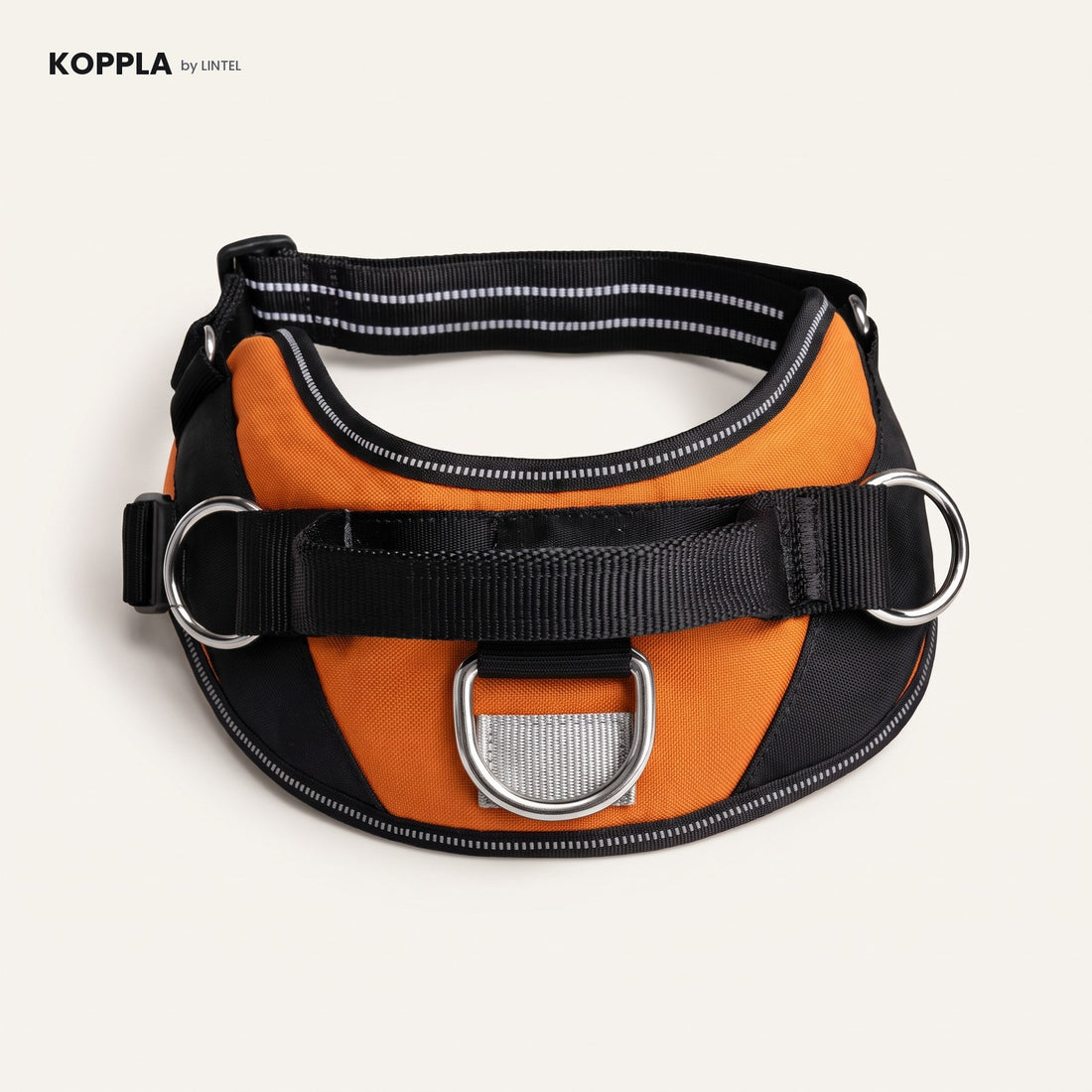 KOPPLA no-pull dog harness, Sunset Orange, with side rings and top handle