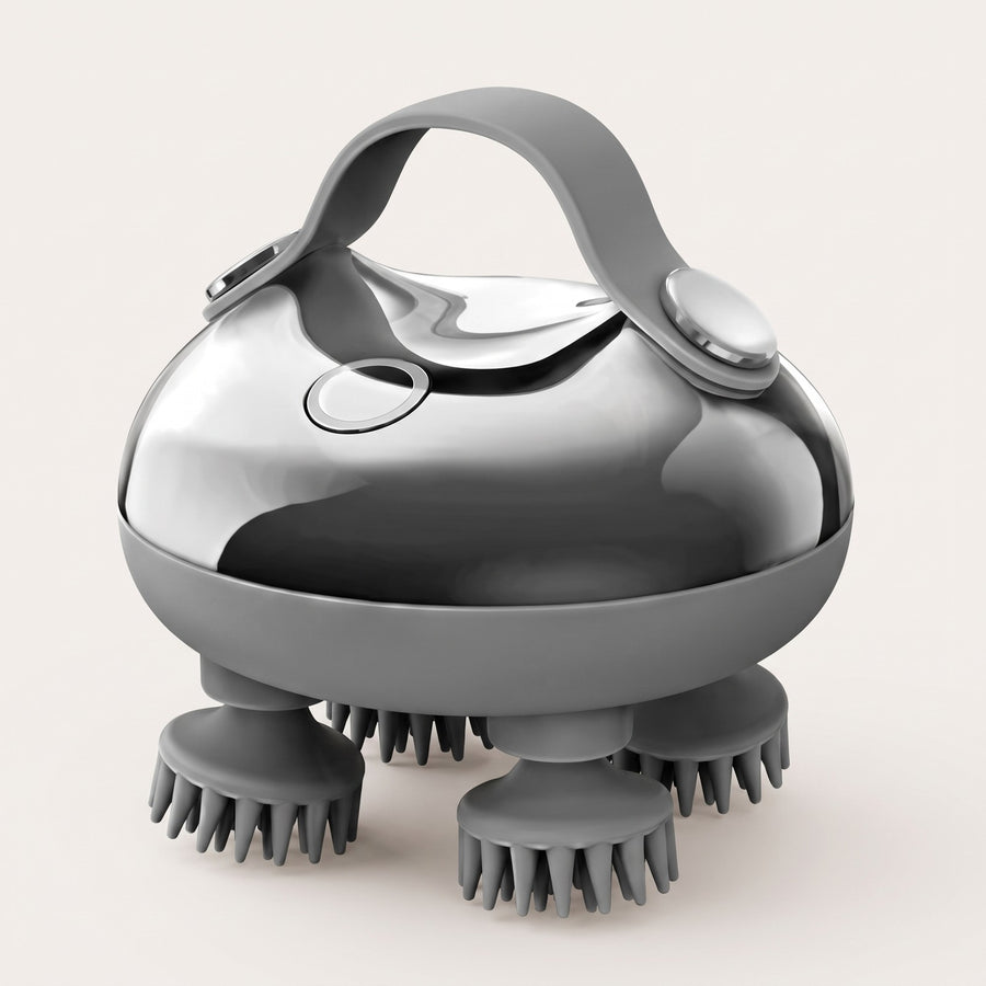 LINDRA electric scalp massager in silver grey
