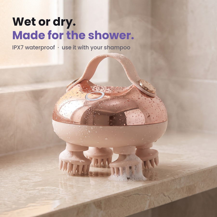LINDRA waterproof scalp massager in the shower