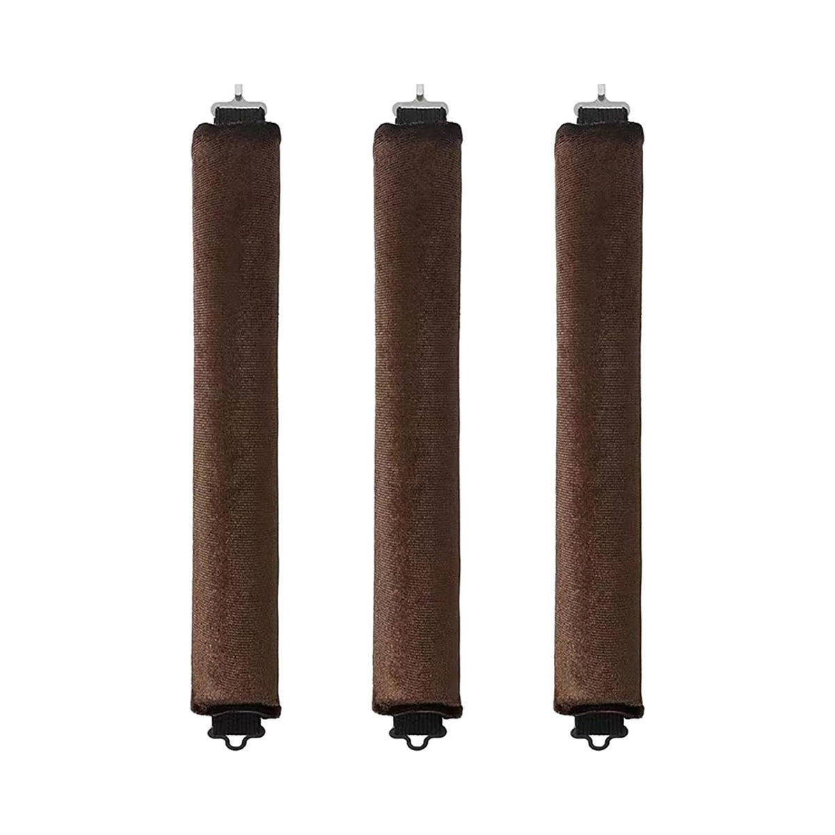 LOCKA heatless blowout rods, set of 3, brown velvet