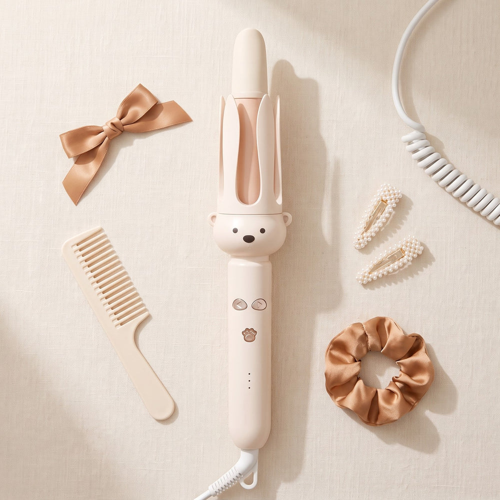 LOCKA curler with a hair bow, comb and clips