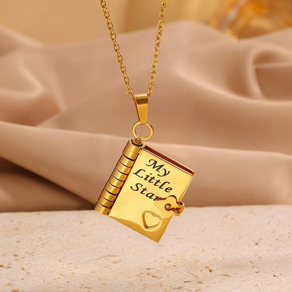 MINNA My Little Star book locket necklace in Gold
