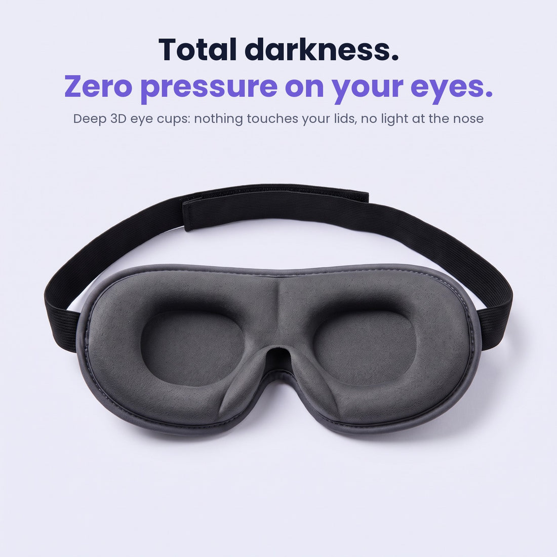 Deep 3D eye cups: total darkness, zero pressure on the eyes