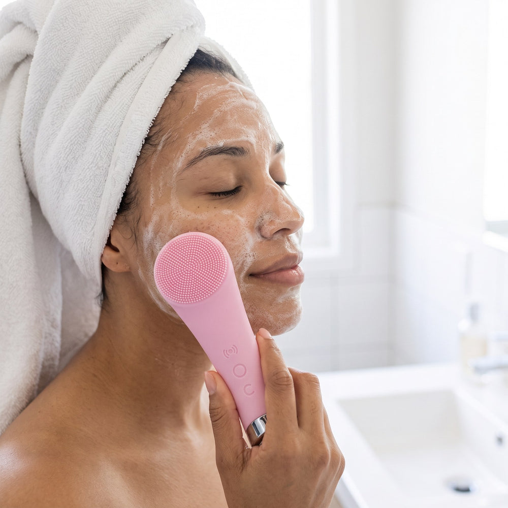 Cleansing with the SKUMMA brush