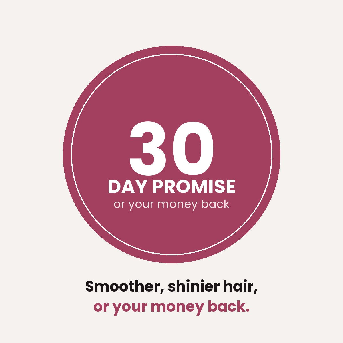 30-Day Promise: smoother, shinier hair, or your money back