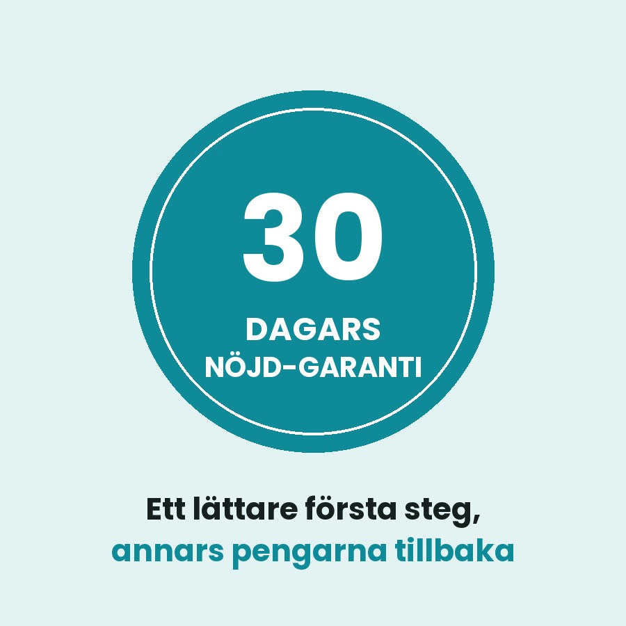 30 dagars nöjd-garanti: ett lättare första steg på morgonen, annars pengarna tillbaka